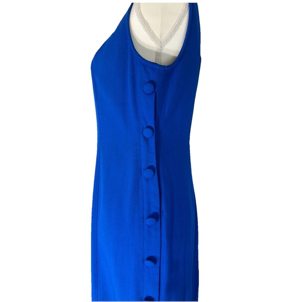 Vintage Y2K Resort wear Sun dress Midi Blue Sz 8 Coastal Core Beach dress - Picture 3 of 11